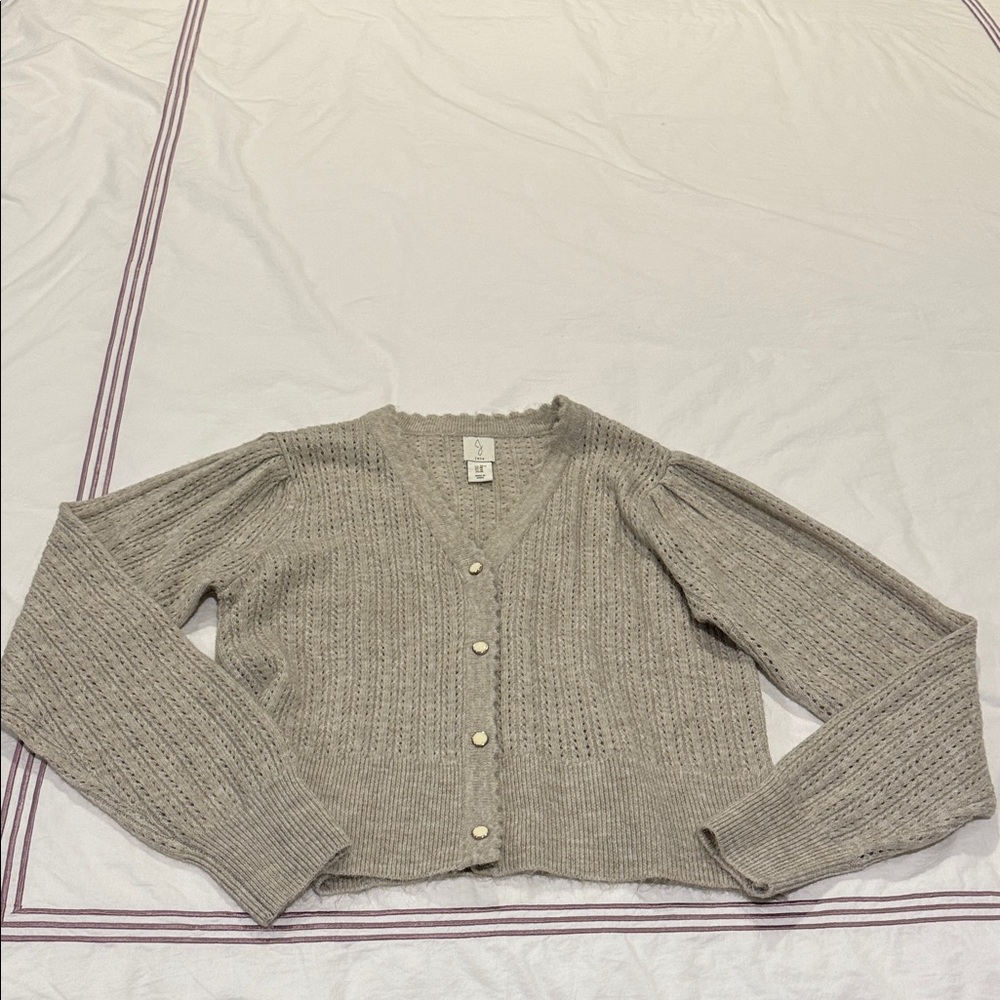 Joie Taupe Knit Cardigan Sweater Size M